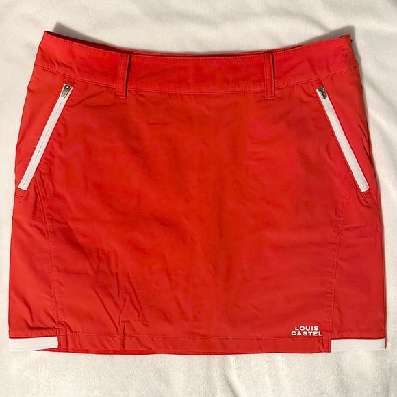 LOUIS CASTEL Womens Skort 6 Red Golf Athleisure Athletic Watermelon Preppy 28” - Picture 2 of 8